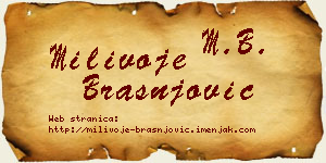 Milivoje Brašnjović vizit kartica